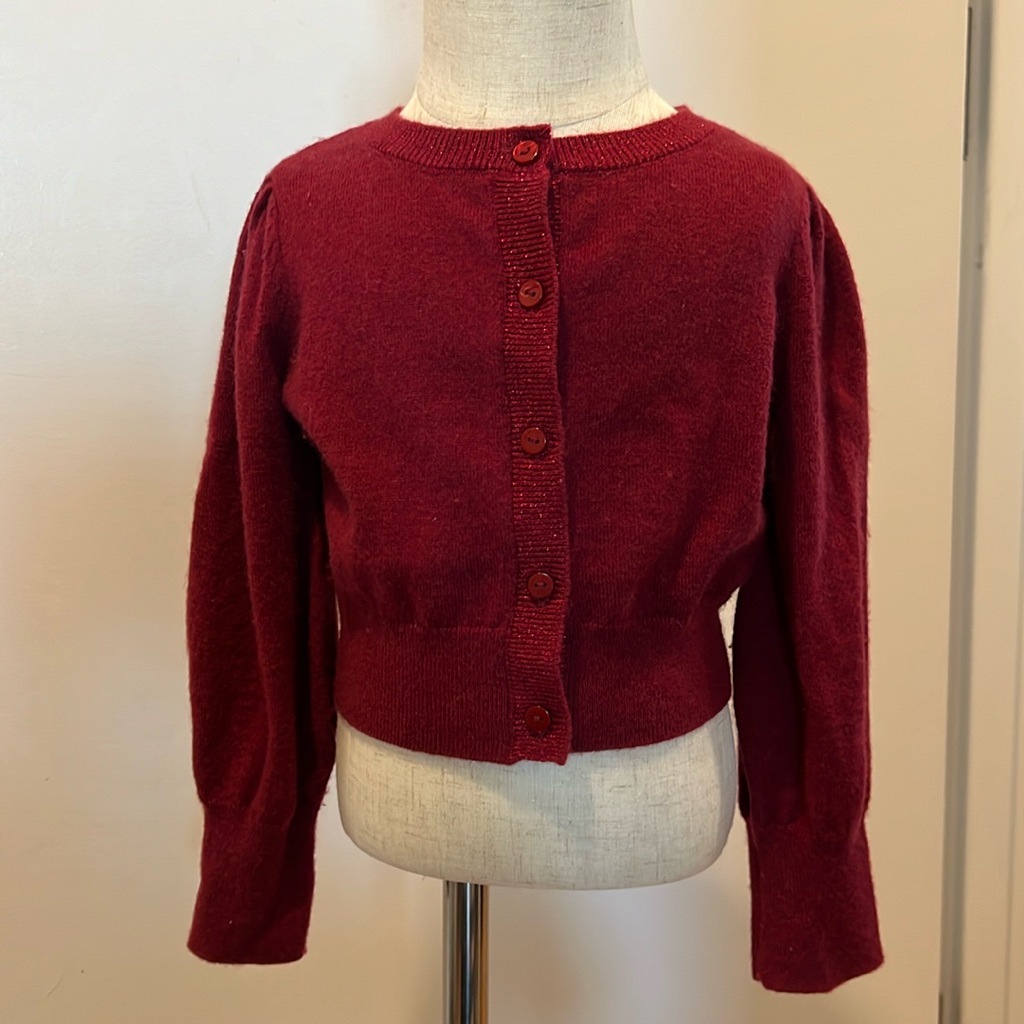 Jacadi Wine Colored Cropped Cardigan 3a